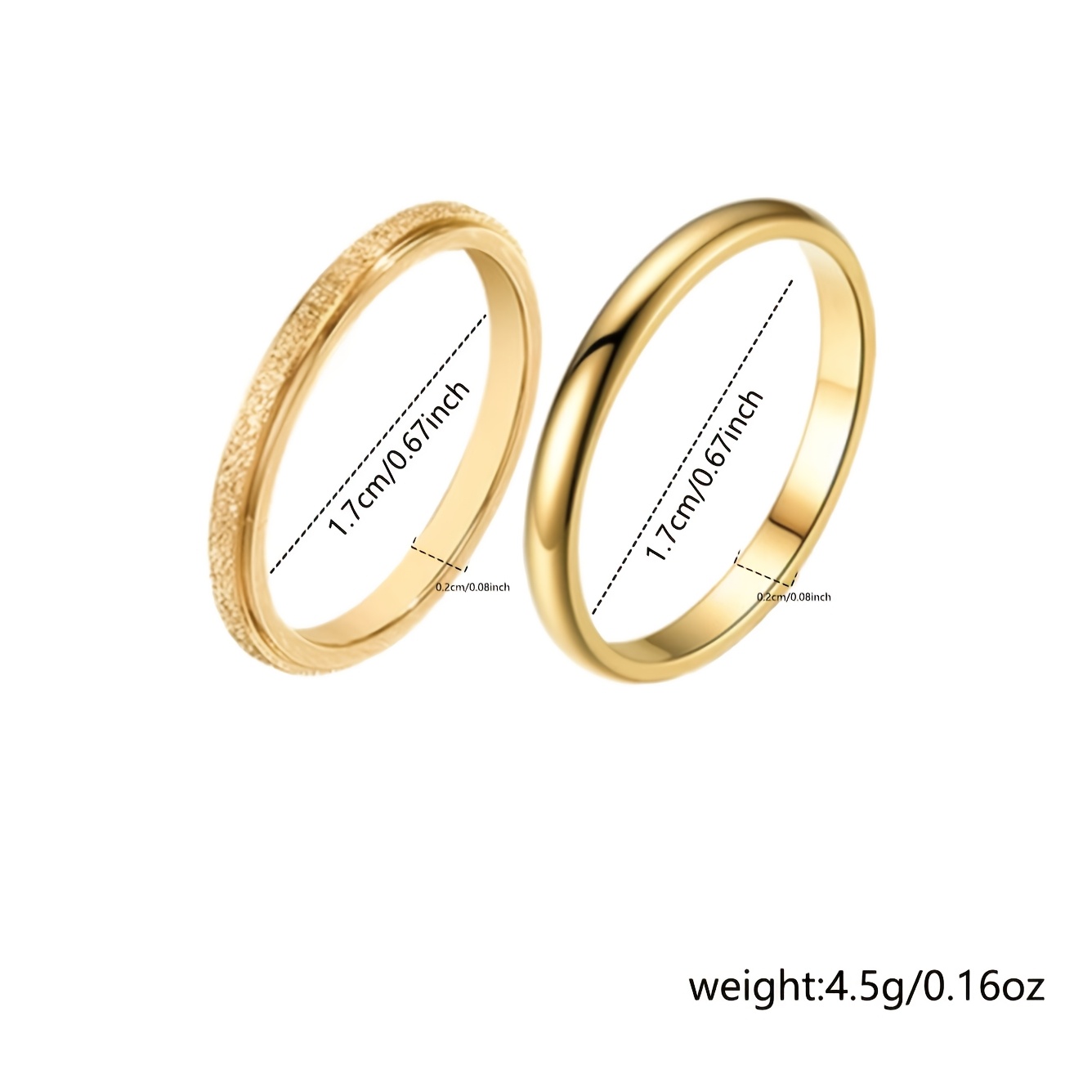 2pc Set Women's Retro Elegant Bling Minimalist Stainless Steel Rings
